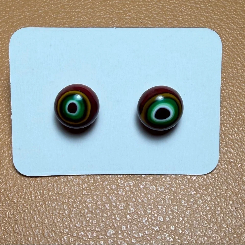 Colorful Stud Earrings - Evil Eye Design